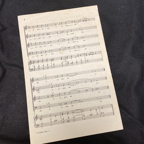Vintage Sacred Concert Choral Series “O Domine Jesu” music sheet - Picture 3 of 3